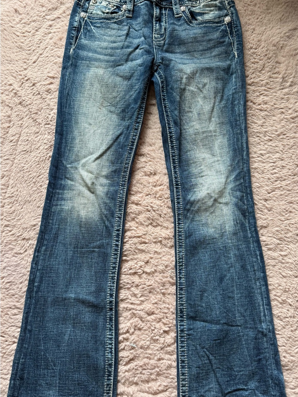 Miss Me Women's Blue Washed Flare Jeans